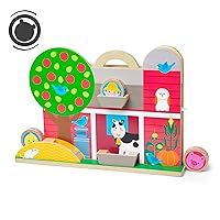 Melissa & Doug GO Tots Wooden Barnyard Tumble with 4 Disks - Farm Themed, Stack And Drop Developmental Toys For Toddlers Ages 1+