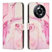 Cell Phone Flip Case Cover Compatible With Oppo Realme 11 Pro Card Slot Holder Flip Phone Case Marble Wallet Phone Case Compatible Wrist Strap Phone Leather Case Compatible With Oppo Realme 11 Pro ( C