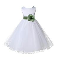 ekidsbridal White Tulle Rattail Edge Flower Girl Dress Wedding Tulle 829S