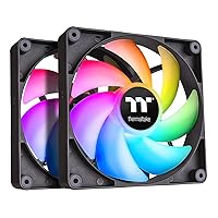 Thermaltake CT120 ARGB Sync PC Cooling Fan (2-Fan Pack), 5V Motherboard Sync, 16.8 Million Colors 9 Addressable LEDs, 120 mm Hydraulic Bearing Case/Radiator Fan, CL-F149-PL12SW-A,Black