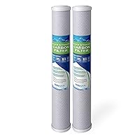 Standard Whole House Coconut Shell Carbon Block 5 Micron Water Filter 20” x 2.5” Fits 20” x 2.5” Housings. Remove Chlorine and Bad Odor. Compatible with C1-20, HX-CB-25-2010, F3WCB32 Pack of 2