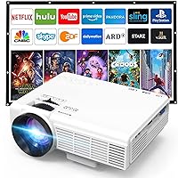 Mini Projector, 1080P Full HD Supported Mini Projector, Portable Home Movie Theater Projector Compatible with TV Stick Smartphone & Tablet PC HDMI USB AV TF
