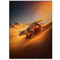 DHWCAW Wall Art Canvas-Handsome Lizard Wall Art for Modern Art Prints Bedroom - for Living Room Bathroom Decor Canvas Painting Wall Decor 16x24 Inch Frameless