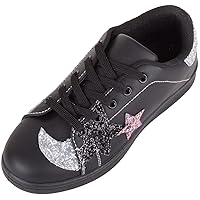 Childrens Kids Slip On Lace Up Sparkly Glitter Running Walking Sports Leisure Trainers Sneakers