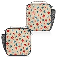 American Flag Insulated Lunch Box, Reusable Cooler Tote Lunch Bags for Men Women, Portable Leakproof Square Meal Bag for Work Travel Picnic Hiking Daytrip（American Flag）