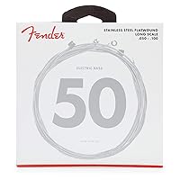 Fender 9050 Bass Strings, Stainless Steel Flatwound, 9050ML .050-.100