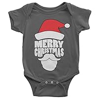 Threadrock Baby Merry Christmas Santa Claus Face Infant Bodysuit