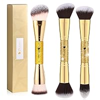 DUcare Makeup Brushes Duo End Foundation Powder Buffer and Contour Synthetic Cosmetic Tools