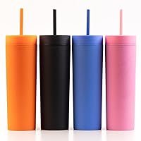 tronco 20oz Glass Tumbler Glass Water Bottle Straw Silicone Protective  Sleeve Bamboo Lid - BPA Free (Mixed color/8 Pack)