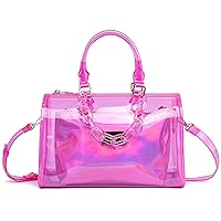 Like Dreams Holographic Purse for Women, Detachable Inner Pouch Crossbody Bag, Iridescent Top Handle Satchel