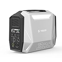 Volcan Energon 300 Portable Power Station, Pure Sine Wave AC Outlet 300W(Peak 600W) 299Wh(100800mAh), LiFePO4 Battery, PD, DC, USB QC3.0, Solar Generators for Camping Rvs Home Use