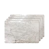 Dainty Home Marble Place Mats, Washable Placemats in Silver, 12