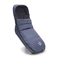 Bugaboo Performance Winter Footmuff - Stroller Accessory Weatherproof Climate Control Removable and Reflective - Seaside Blue