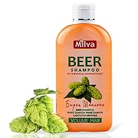 Beer Shampoo With Natural Hop Extract - For Thicker, Fuller, Shiny, Healthy Hair - 200ml by Milva