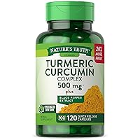 Turmeric Curcumin with Black Pepper Extract | 500mg | 120 Capsules | Non-GMO & Gluten Free Complex Supplement | by Nature's Truth