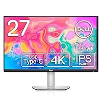 S2722QC 27-inch 4K USB-C Monitor - UHD (3840 x 2160) Display, 60Hz Refresh Rate, 8MS Grey-to-Grey Response Time (Normal Mode), Built-in Dual 3W Speakers, 1.07 Billion Colors Platinum Silver