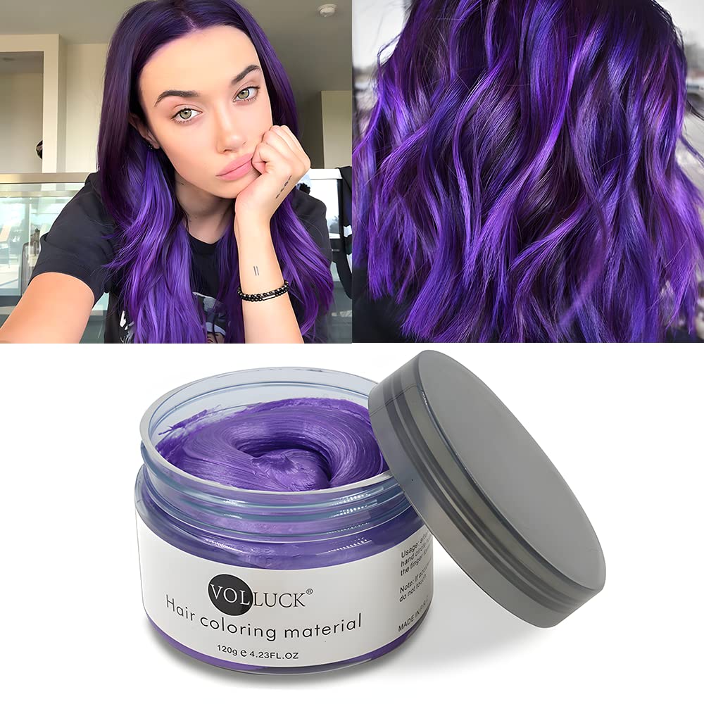 Mua 4 Hair Coloring Wax Temporary Hair Clay Pomades  oz- 4 in 1 Grey  Purple Blue Pink - Natural Hair Dye Material Disposable Hair Styling Clay  Ash for Cosplay,Halloween,Party trên Amazon