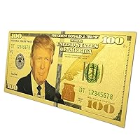 Magnate MAGA Magnet Authentic $100 President Donald Trump 24kt Gold Plated Commemorative Bank Note Collectors Item Refrigerator Magnet