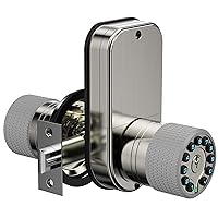 Double Sided Keypad Door Knob with Dual Cylinders and Key Alike, iuknob Keyless Entry Smart Door Lock for Entrance, Fence, Gate, Swimming Pool,Waterproof and Weatherproof for Outdoor & Interior Door.