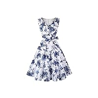 Women's 50s 60s Vintage Sleeveless Cocktail Party Dress