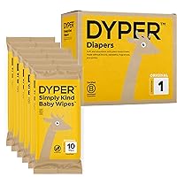 DYPER Size 1 Viscose from Bamboo Baby Diapers and 60 Pack Travel Baby Wipes