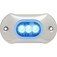 attwood 66UW03B-7 Lightarmor Ultra-Bright 3-LED HPX 1,350 Lumen Underwater Light, Sapphire Blue, 4-inch