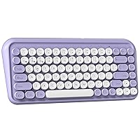 Wireless Mechanical Keyboard USB, Colorful Bluetooth Keyboard for Mac Ipad Computer Tablet and Laptop (Purple/White,84Keys)