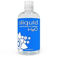 H20 Water Based Lube, Natural Lubricant Glycerin Free Personal Lubricants, (8.5 Oz) Clear, Unscented