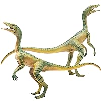 Gemini&Genius 2Pcs Compsognathus Dinosaur Figurines with Moveable Jaw and Well Made, Dinos Toys Will be Loved by Boys, Dinosaur Toys Action Figure Great Gifts for Kids