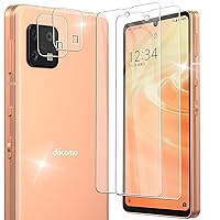 [Set of 2 + 2] AQUOS Sense6 SH-G05 SH-54B Glass Film + AQUOS Sense6 Lens Film, Fingerprint Unlock Compatible, Surface Hardness, 9H [Uses Japanese Asahi Glass Material] 3D Touchsense6S SH-G07 Film, Shock Resistant (SH-G05 SH-54B) LCD Protective Film Shatterproof Nutmeg