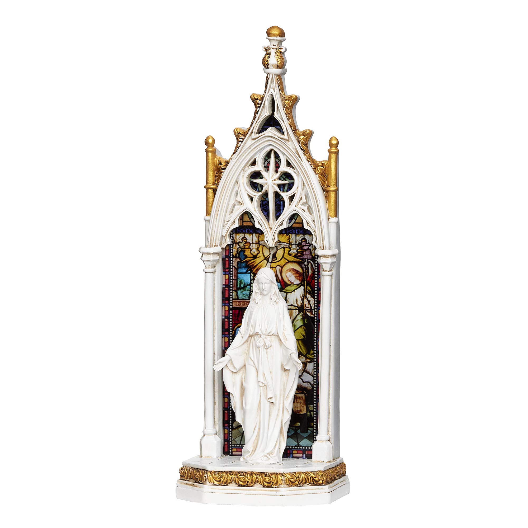 Joseph's Studio by Roman - Our Lady of Grace Arch Window LED Figure, Renaissance Collection, 11.75" H, Resin and Stone, Religious Gift, Dec...