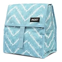 PackIt Freezable Lunch Bag, Aqua Tie Dye, Built with EcoFreeze Technology, Foldable, Reusable, Zip and Velcro Closure with Buckle Handle, Perfect for Lunches