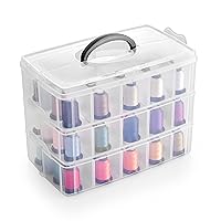 Bins & Things Stackable Storage Container - 30 Adjustable Compartments - Craft Accessories Storage Box with Handle - Bead Organizers for Art or Sewing Supplies - Organizing Kids Toy - Clear, X-Large