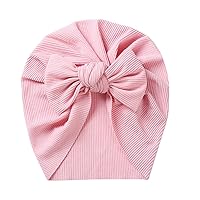 SHUBIAO Baby Accessories for Newborn Toddler Kids Baby Girl Boy Turban Cotton Beanie Hat Winter Cap Knot Solid Soft Hospital Caps (Color : Pink, Size : 1 to 3 Years Old)