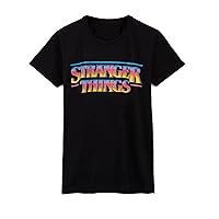 Stranger Things T-Shirt Adults Mens Distressed Retro Logo Black Outfit