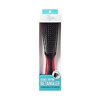 KISS Colors & Care Glide & Define Detangler 9-Row Non-Slip Brush, Large, Black - For Thick & Curly Hair, Tangle-Free, Smooth, Sleek Results, Anti Static, Sturdy & Non-Slip Grip, Multi Uses, & Powerfully Functional