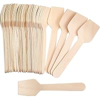 Perfect Stix Compostable Ice Cream Tasting Spoon. 3.5 Inches Mini Tasting Spoons. Square End for Ice Cream and Tasting.Pack of 300 Count,Beige