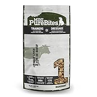 PureBites Mini Beef Freeze Dried Dog Treats, 1 Ingredient, Made in USA, 3oz