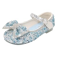 Children Bow Knit Princess Cute Shoes Pearl Sandals for Party Toddler Butterfly Rhinestone Shinny Baby Light up Shoes