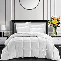 3-Piece Cotton Egytian Hotel Quality Comforter, 1000-Thread Count for 600-GSM Comforter(82x86) Inch and 2 Pillow Sham(20x30) Inch Each Full Size, White