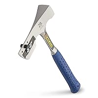 ESTWING Shingler's Hammer - 28 oz Roofer's Tool with Milled Face & Shock Reduction Grip - E3-CA, Silver