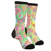 Magic Mushroom Funny Unisex Dress Socks Fancy Novelty Casual Crazy Crew Socks For Men Women