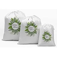 Darling Souvenir White Leaves Bridal Shower Party Supplies Gift Pouches Favor Candy Bags 15 Pieces