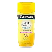 Neutrogena Beach Defense Water-Resistant Sunscreen Lotion with Broad Spectrum SPF 30, Oil-Free and PABA-Free Oxybenzone-Free Sunscreen Lotion, UVA/UVB Sun Protection, SPF 30, 6.7 fl. oz