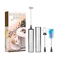 Premium USB-C Rechargeable Multi-Purpose Milk Frother Mixer - 3 Whisks, High-Speed Motor, Perfect for Cappuccino, Latte, Hot Chocolate - Heatproof, Food-Grade Materials