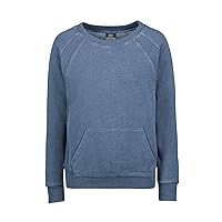 Soft Crew Neck Sweatshirt with Pouch Pockets for Women/Fleece Womens Crewneck Sweatshirts/Crewnecks for Women