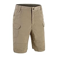 Mens Tactical Shorts Casual Sweat Short Elastic Waist Multi Pocket Hiking Cargo Shorts 5 Inch Athletic Gym Shirt