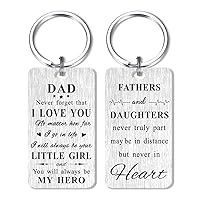 Dad Gifts Keychain - I Will Always Be Your Little Girl - Birthday Gifts for Dad from Daughter