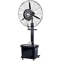 Oscillating Standing Floor Misting Fan, Commercial Outdoor Spray Fan, Pedestal Fan, Humidifying Cooling Fan with Shaking Head
