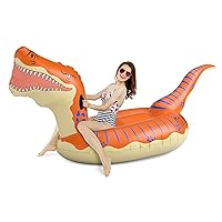 Jasonwell Inflatable Dinosaur Pool Float for Boys Girls Adults 124'' Giant T-Rex Floatie Summer Beach Swimming Pool Inflatables Ride on Party Pool Toys Raft Lounge Kids Tyrannosaurus Rex Toys
